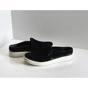 Vionic Effortless Shoes Clogs Women's 7 Black Leather Slip On Orthotic Sneakers